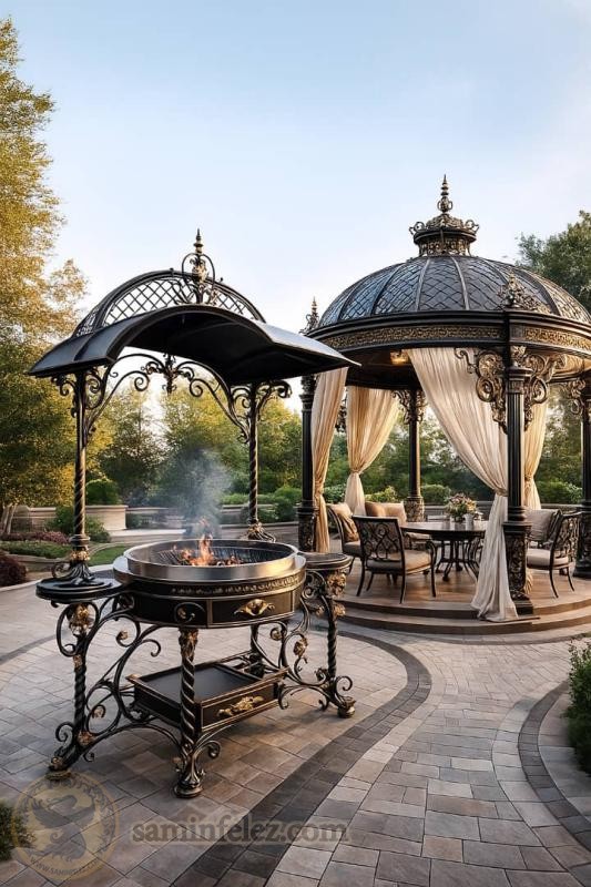 باربیکیو فرفورژه مدل امپریال گاردن کد BBQ-003